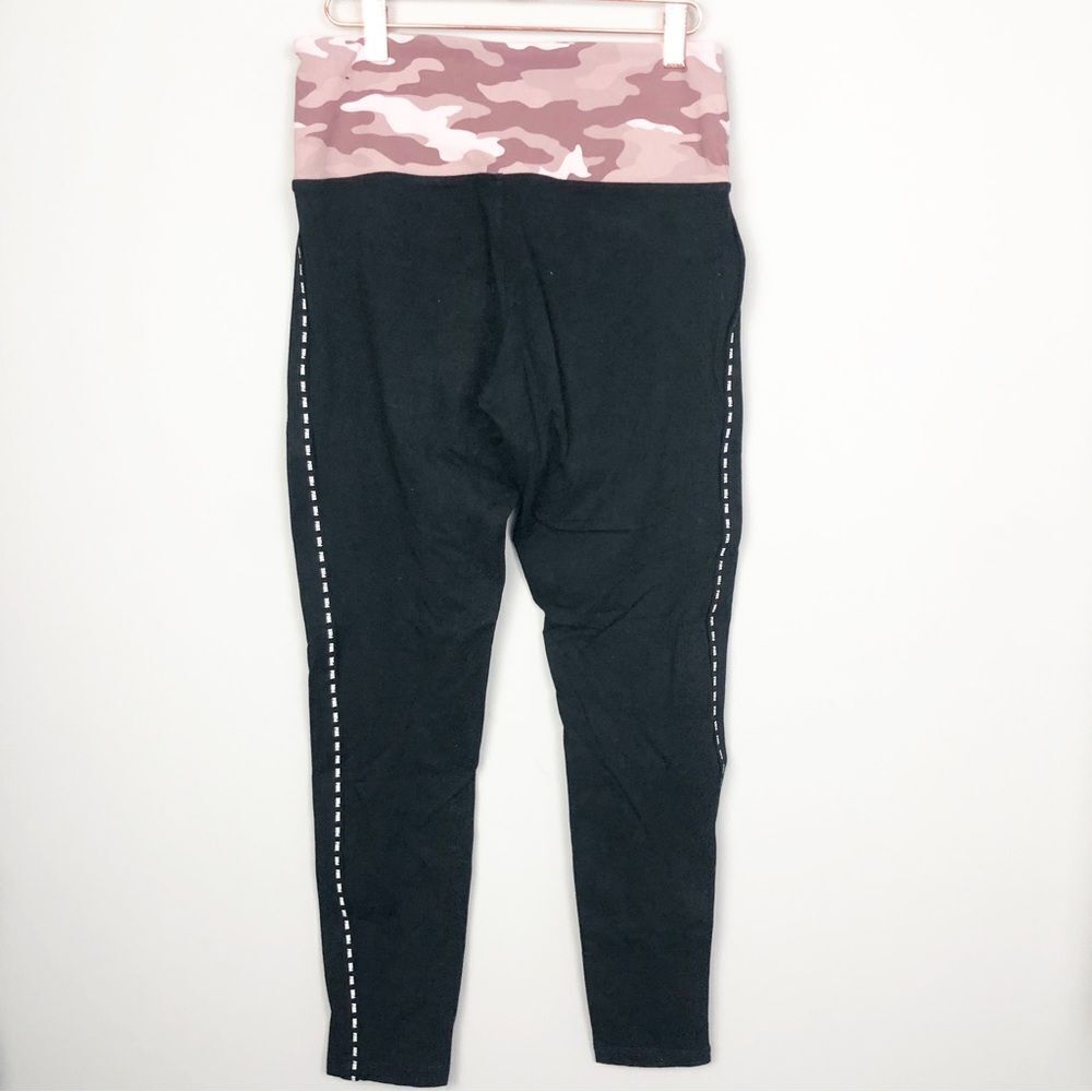 VICTORIA’S SECRET PINK | Black Yoga Leggings Blush Pink Camo Waistband Women’s L - Picture 6 of 10